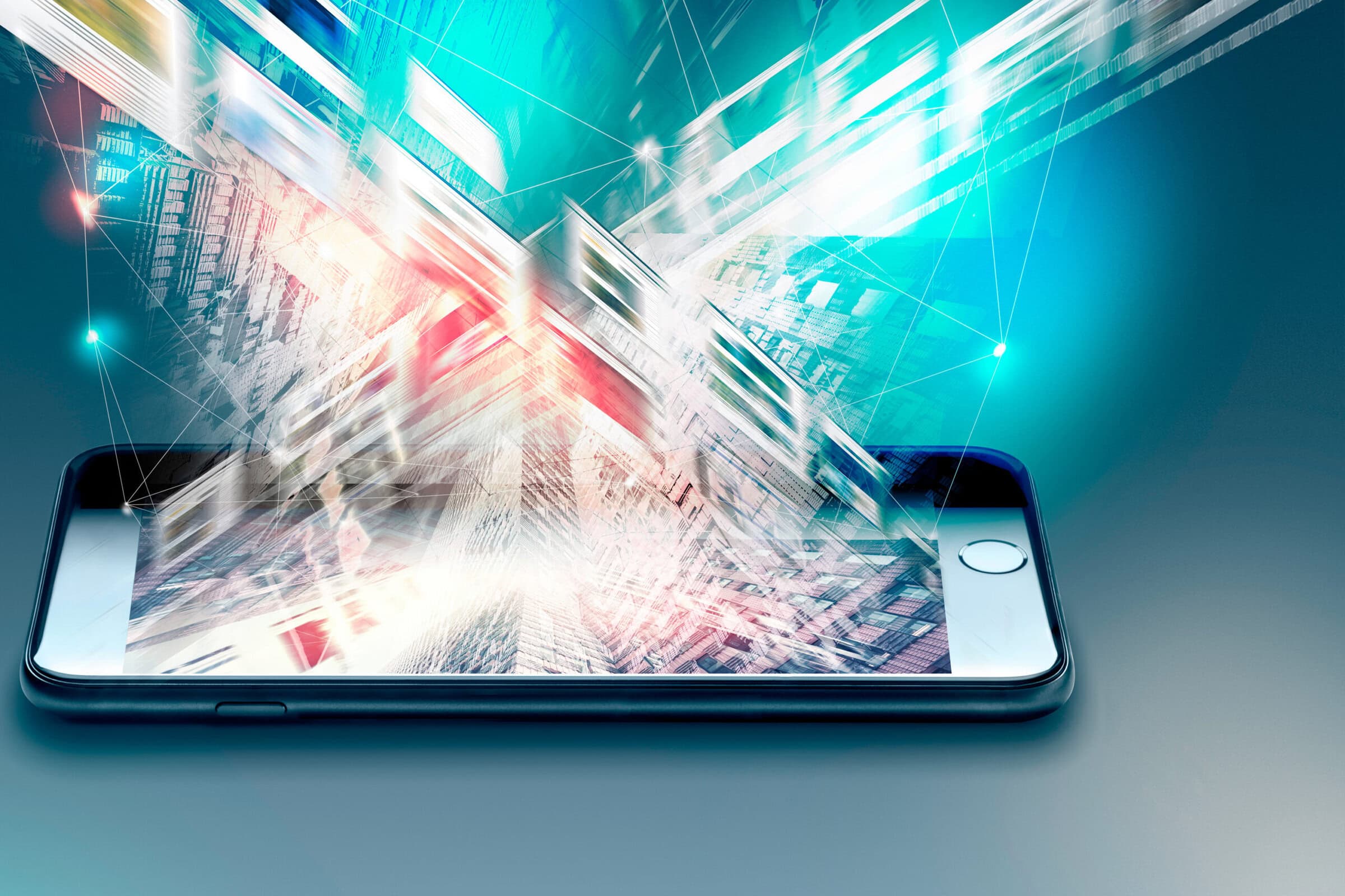 A smartphone displaying a digital image.