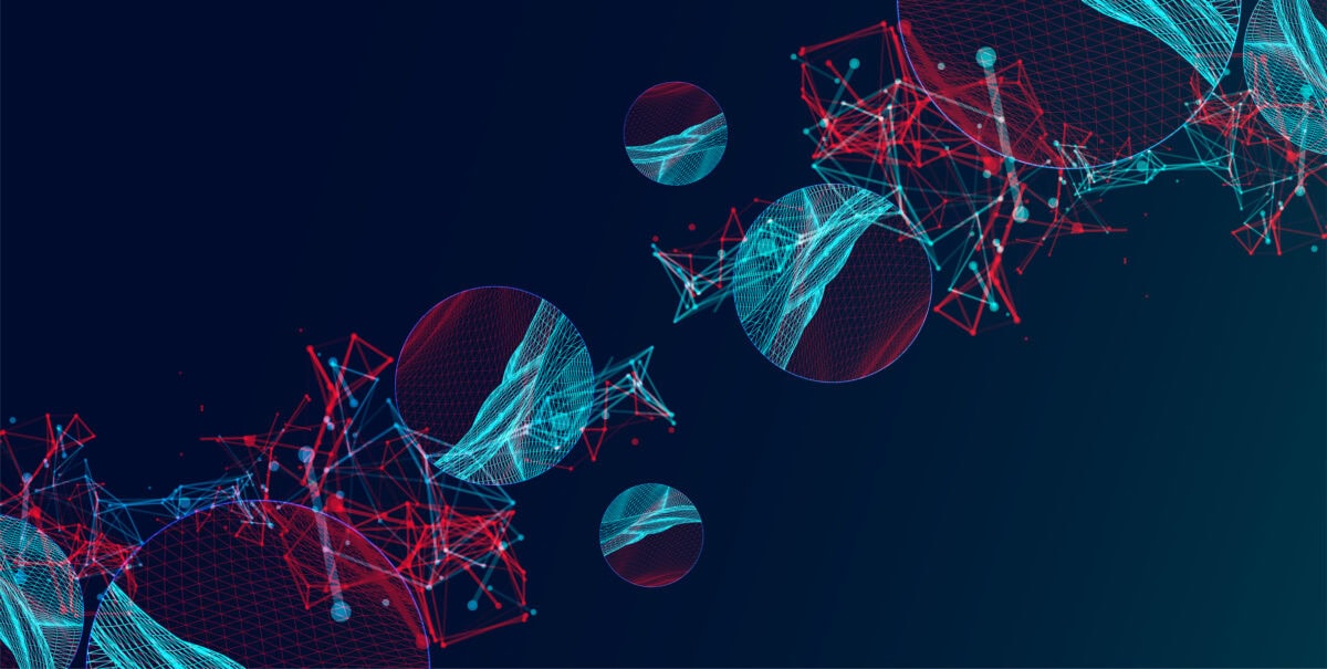 Modern science or technology elements. Trendy abstract background. Cyberspace surface illustration. Vector.