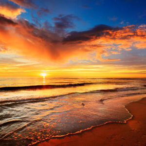 A photo of the sunset over the ocean